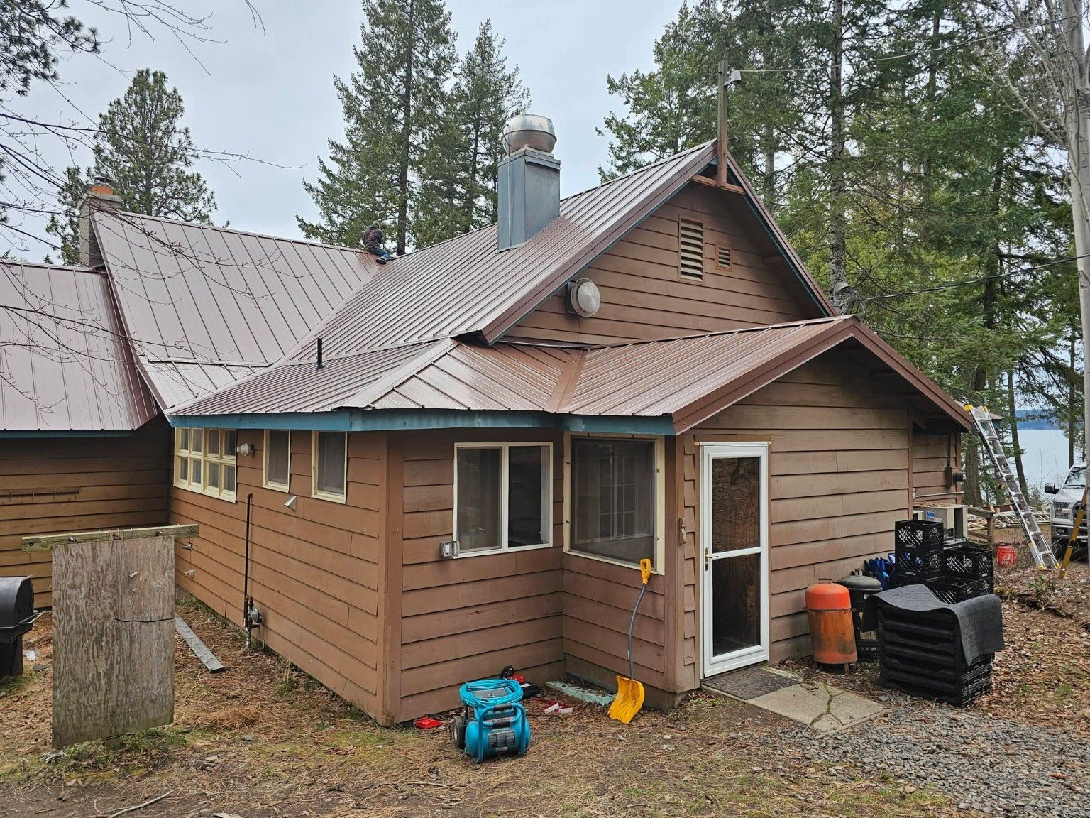 Completed custom metal roof, view three